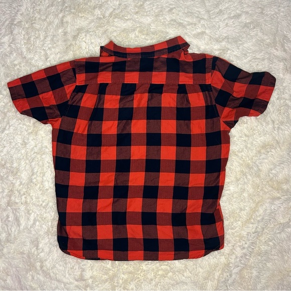 Primitive short sleeve plaid button down shirt red and black size Large - Picture 4 of 5